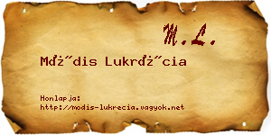 Módis Lukrécia névjegykártya